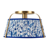 Alora - SF675213BGBL - One Light Semi-Flush Mount - Scout - Brushed Gold/Blue Linen