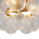Alora - SF654318BGRC - Three Light Semi-Flush Mount - Faye - Brushed Gold/Clear Ribbed Glass