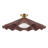 Alora - SF354125BGD - One Light Semi-Flush Mount - Furrow - Burgundy