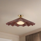 Alora - SF354125BGD - One Light Semi-Flush Mount - Furrow - Burgundy