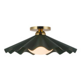 Alora - SF354016PGN - One Light Semi-Flush Mount - Furrow - Pine Green