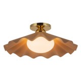 Alora - SF354016PEC - One Light Semi-Flush Mount - Furrow - Peach
