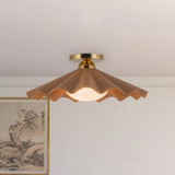 Alora - SF354016PEC - One Light Semi-Flush Mount - Furrow - Peach