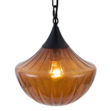 Alora - PD651012MBAM - One Light Pendant - Farrah - Matte Black/Amber