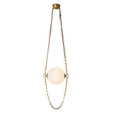 Alora - PD372010VBCDG - LED Pendant - Petra - Vintage Brass/Cloud Glass