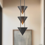Alora - PD341328STA - Three Light Pendant - Versus - Aged Steel