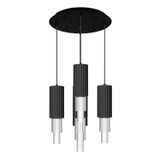Alora - MP502204MBCR-05 - LED Pendant - Bordeaux - Matte Black/Clear Ribbed Glass