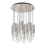 Alora - MP502204BNCR-13 - LED Pendant - Bordeaux - Brushed Nickel/Clear Ribbed Glass
