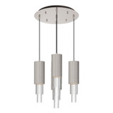 Alora - MP502204BNCR-05 - LED Pendant - Bordeaux - Brushed Nickel/Clear Ribbed Glass