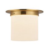Alora - FM360118PTBAR - One Light Flush Mount - Mineral - Patina Brass/Alabaster