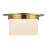 Alora - FM360115PTBOP - Two Light Flush Mount - Mineral - Patina Brass/Opal Glass