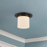 Alora - FM360085UBOP - One Light Flush Mount - Mineral - Urban Bronze/Matte Opal Glass