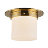 Alora - FM360085PTBOP - One Light Flush Mount - Mineral - Patina Brass/Opal Glass