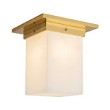 Alora - FM356808PTBAR - One Light Flush Mount - Mineral - Patina Brass/Alabaster