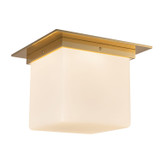 Alora - FM356118PTBOP - One Light Flush Mount - Mineral - Patina Brass/Opal Glass