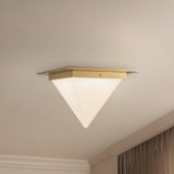 Alora - FM345119PTBOP - One Light Flush Mount - Mineral - Patina Brass/Opal Glass