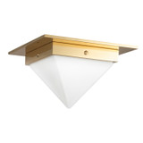 Alora - FM345084PTBOP - One Light Flush Mount - Mineral - Patina Brass/Opal Glass