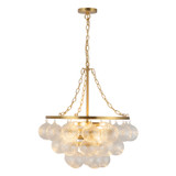 Alora - CH654624BGRC - Six Light Chandelier - Faye - Brushed Gold/Clear Ribbed Glass