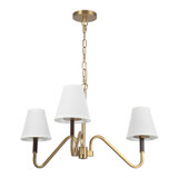 Alora - CH445330BGWL - Three Light Chandelier - Sloan - Brushed Gold/White Linen