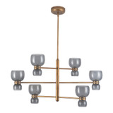 Alora - CH310336VBSM - LED Chandelier - Sutton - Vintage Brass/Smoked Glass