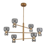 Alora - CH310336VBSM - LED Chandelier - Sutton - Vintage Brass/Smoked Glass