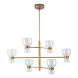 Alora - CH310336VBCL - LED Chandelier - Sutton - Vintage Brass/Clear Glass