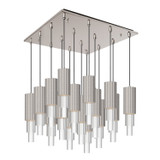 Alora - MP502204BNCR-16 - LED Pendant - Bordeaux - Brushed Nickel/Clear Ribbed Glass