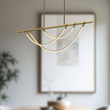 Alora - LP317448VB-UNV - LED Linear Pendant - Aryas - Vintage Brass