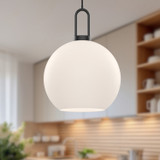 Alora - PD601710MBOP - One Light Pendant - Soji - Matte Black/Opal Matte Glass