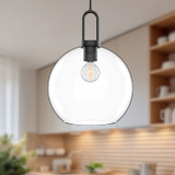 Alora - PD601710MBCL - One Light Pendant - Soji - Clear Glass/Matte Black