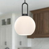 Alora - PD601608MBOP - One Light Pendant - Soji - Matte Black/Opal Matte Glass