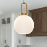 Alora - PD601608AGOP - One Light Pendant - Soji - Aged Gold/Opal Matte Glass