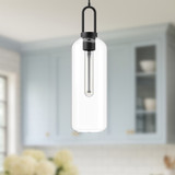 Alora - PD401606MBCL - One Light Pendant - Soji - Clear Glass/Matte Black