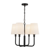 Alora - CH628423MBOP - Four Light Chandelier - Plisse - Matte Black/Opal Matte Glass