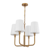 Alora - CH628423AGOP - Four Light Chandelier - Plisse - Aged Gold/Opal Matte Glass