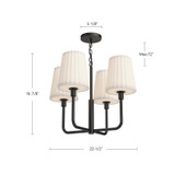 Alora - CH628423AGOP - Four Light Chandelier - Plisse - Aged Gold/Opal Matte Glass