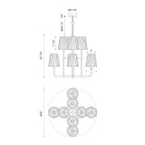 Alora - CH528830MB - Eight Light Chandelier - Plisse - Matte Black