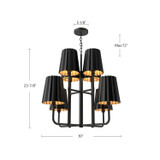 Alora - CH528830MB - Eight Light Chandelier - Plisse - Matte Black