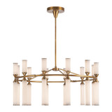 Alora - CH348038VBFR-UNV - LED Chandelier - Edwin - Vintage Brass/Frosted Ribbed Glass