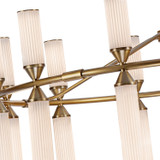 Alora - CH348038VBFR-UNV - LED Chandelier - Edwin - Vintage Brass/Frosted Ribbed Glass