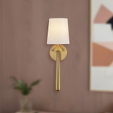 Alora - WV497106BGWL - One Light Vanity - Bridgette - Brushed Gold/White Linen