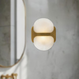 Alora - WV357109VBAR - One Light Wall Vanity - Odin - Vintage Brass/Alabaster