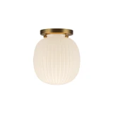 Alora - SF579107BGGR - One Light Semi-Flush Mount - Cherise - Brushed Gold/Glossy Ribbed Opal Glass