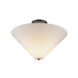 Alora - SF497016MBWL - One Light Semi-Flush Mount - Bridgette - Matte Black/White Linen