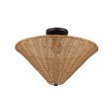 Alora - SF497016MBRA - One Light Semi-Flush Mount - Bridgette - Matte Black/Rattan