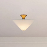 Alora - SF497016BGWL - One Light Semi-Flush Mount - Bridgette - Brushed Gold/White Linen