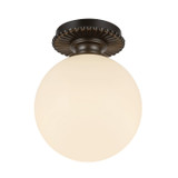 Alora - SF430108MBGO - One Light Semi-Flush Mount - Otis - Matte Black/Glossy Opal Glass