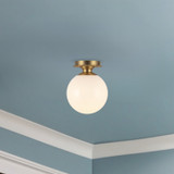 Alora - SF430108BGGO - One Light Semi-Flush Mount - Otis - Brushed Gold/Glossy Opal Glass