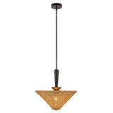 Alora - PD497016MBRA - One Light Pendant - Bridgette - Matte Black/Rattan