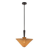 Alora - PD497016MBRA - One Light Pendant - Bridgette - Matte Black/Rattan